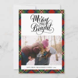 Cartão De Festividades Simples Script de Diversão de Xadrez do Tartan Pre