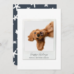 Cartão De Festividades Simples script vintage foto do natal moderno