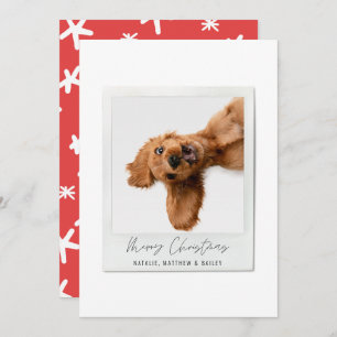 Cartão De Festividades Simples script vintage foto do natal moderno