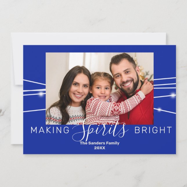 Cartão De Festividades Simplesmente Fazer Espirita Azul Profundo (Frente)