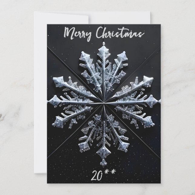 Cartão De Festividades Simply Enspired Merry Christmas White Snowflake (Frente)