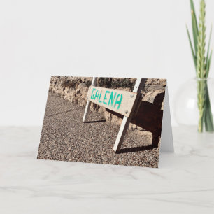 Cartão De Festividades sinal da calçada de galena