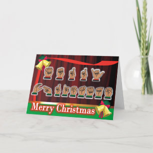 Cartão De Festividades Sinal de idioma Natal 2