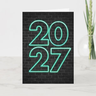 Cartão De Festividades Sinal Neon Ano Novo 2027