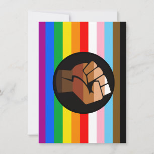 Cartão De Festividades Sinalizador de Orgulho POC de Progresso LGBTQ+