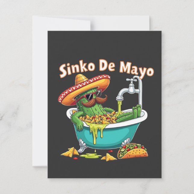 Cartão De Festividades Sinko de Mayo"Cinco engraçados de Mayo Cactus (Frente)