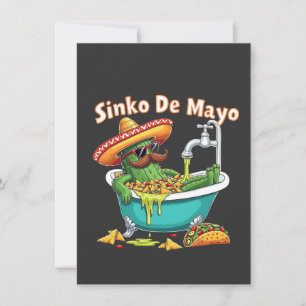 Cartão De Festividades Sinko de Mayo"Cinco engraçados de Mayo Cactus