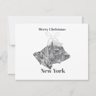 Cartão De Festividades Sino de Natal Alegre Nova York