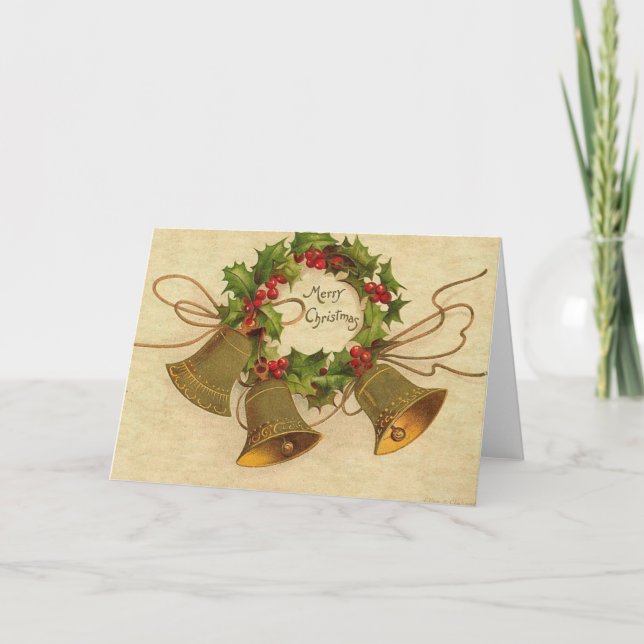 Cartão De Festividades Sinos de Natal (Frente)