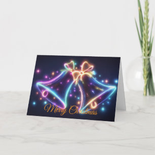 Cartão De Festividades Sinos de Natal de Neon