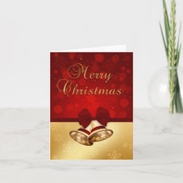 Cartão De Festividades Sinos de Natal do Ouro precioso