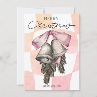 Cartão De Festividades Sinos Natalinos Vintage Arcos Natal