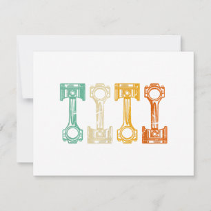 Cartão De Festividades Sintonizador de Vintagem Mecânica do Carro Retroat