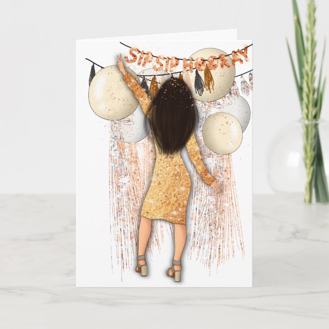 Cartão De Festividades Sip Sip Hurra Ano Novo Feliz (Frente)