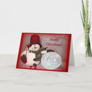 Cartão De Festividades Sitting Snowman Card