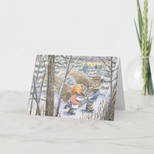 Cartão De Festividades "Skaters Waltz" Christmas Card