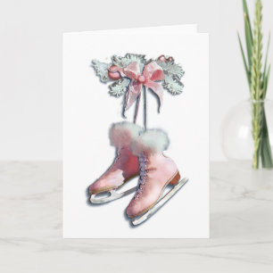 Cartão De Festividades Skates de gelo em cor-de-rosa por SHARON SHARPE