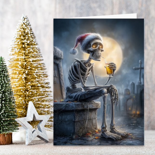 Cartão De Festividades Skeleton Santa (Criador carregado)