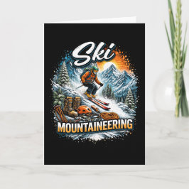 Cartão De Festividades Ski Mountaineering