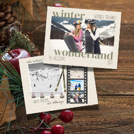 Cartão De Festividades Ski Theme Winter Wonderland Christmas Photo 