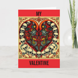 Cartão De Festividades  Skull and Heart valentine's card
