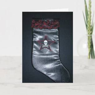Cartão De Festividades Skull Christmas Stocking Card