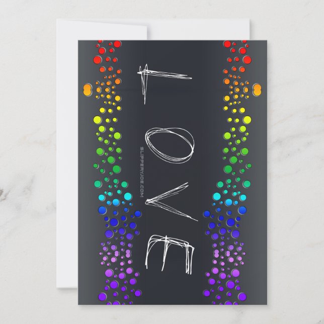 Cartão De Festividades SlipperyJoe ama bolhas vermelhas cor de laranja am (Frente)