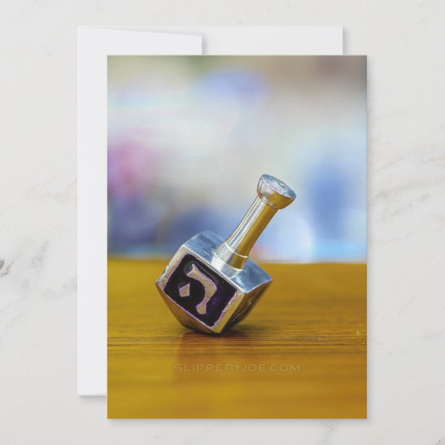 Cartão De Festividades SlipperyJoe's Happy Hanukkah com quatro lados gira (Frente)