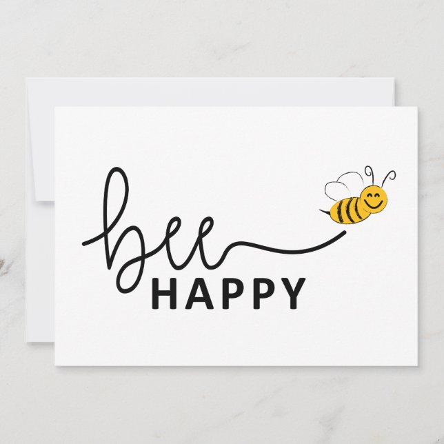 Cartão De Festividades Slogan bee happy, maak je geen zorgen. Wees blij. (Frente)