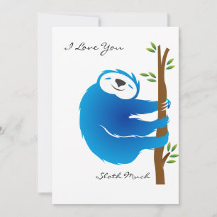 Cartão De Festividades Sloth I Love You So Lloth Dia de os namorados Card