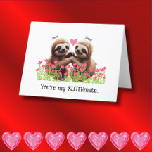 Sloth Valentão Rosa Vermelho Personalizado Slothma