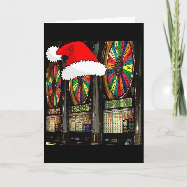 Cartão De Festividades Slots de Natal de Las Vegas (Frente)