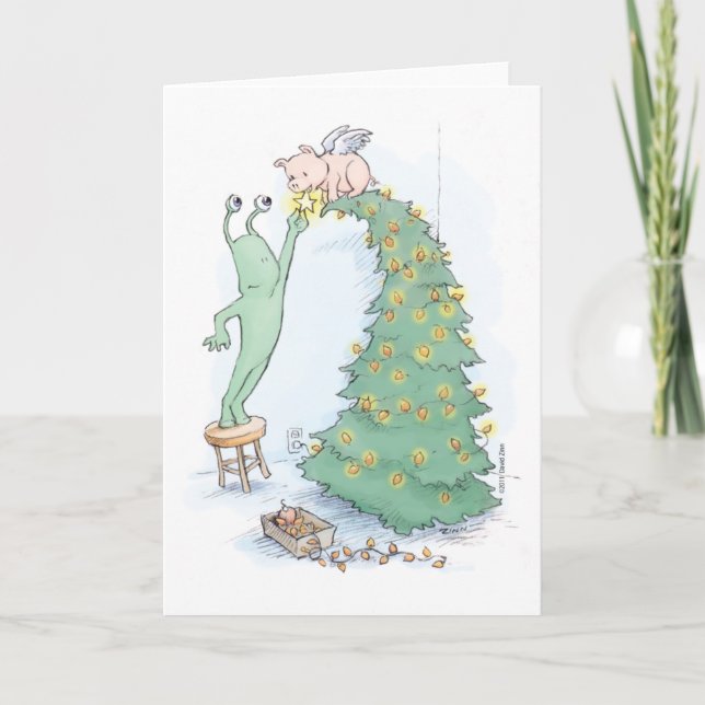 Cartão De Festividades sluggo e pigangel (Frente)