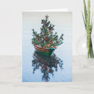 Cartão De Festividades Small Dory with Christmas Tree