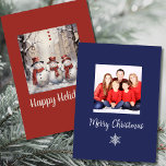Cartão De Festividades Smiling Snowman Family<br><div class="desc">Nesta temporada de férias, abraçar a magia do inverno com nossa carta de Cartões de natal "Festividades Familiares Congeladas". Apresentando uma encantadora família de bonecos de neve vestida com chapéus e cachecóis aconchegantes de inverno, colocados contra um pano de fundo de flocos de neve que suavemente caem na noite serena,...</div>