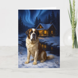 Cartão De Festividades Smooth Coat St. Bernard Holiday Card