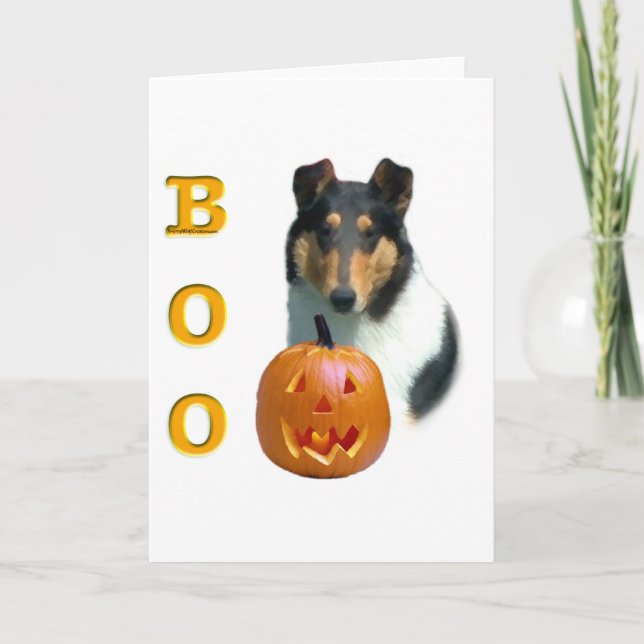 Cartão De Festividades Smooth Collie Boo  (Frente)