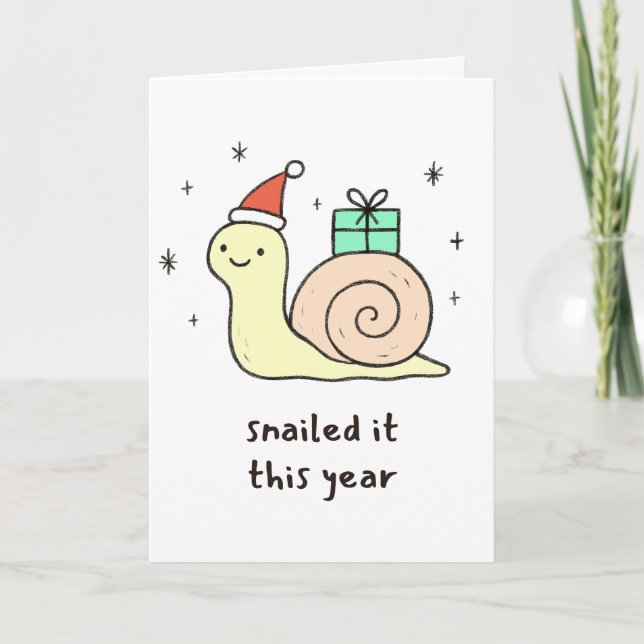 Cartão De Festividades Snailed it this year! Funny Christmas Card (Frente)