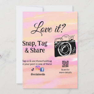 Cartão De Festividades snap tag share media câmera adicionar socials amar