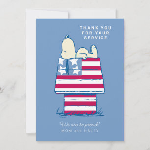 Cartão De Festividades Snoopy Patriotic Obrigado