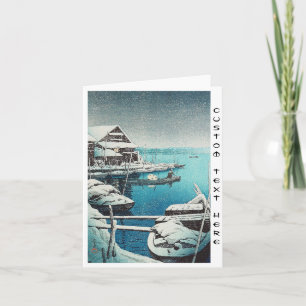 Cartão De Festividades Snow at Mukôjima Hasui Kawase shin hanga art