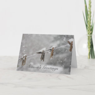 Cartão De Festividades Snow Covered Clothespins