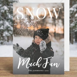 Cartão De Festividades Snow Much Fun Winter Holiday Family Photo