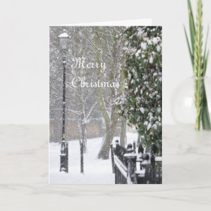 Cartão De Festividades Snow Scene Christmas Card