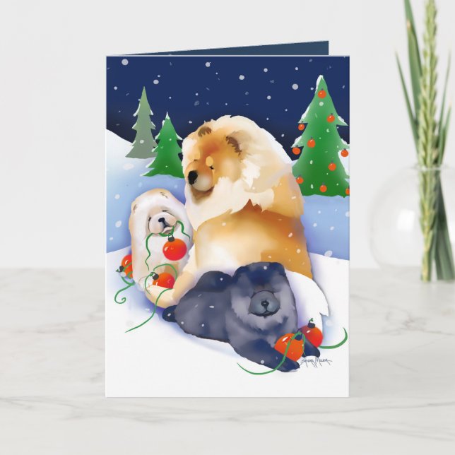 Cartão De Festividades SNOWBABIES Chow Art Cards (Frente)