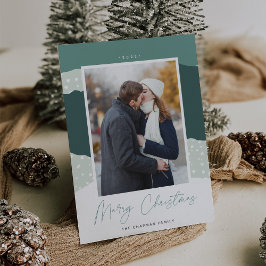 Cartão De Festividades Snowdrift | Colorblock Foto Vertical Natal