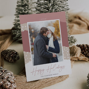 Cartão De Festividades Snowdrift   Foto Vertical Colorblock