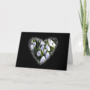 Cartão De Festividades Snowdrop Heart Namorados Love Romance Card