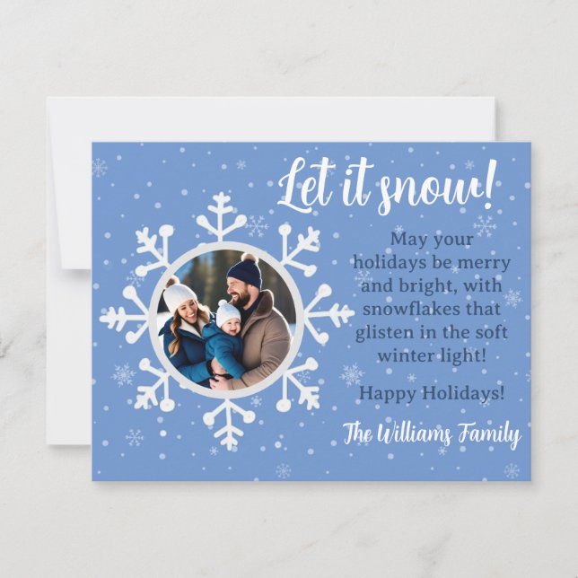 Cartão De Festividades Snowflake Deseja Uma Placa Plana De Feriado (Frente)