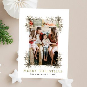 Cartão De Festividades Snowflake - Molho de Natal Foto Elegant Family 1
